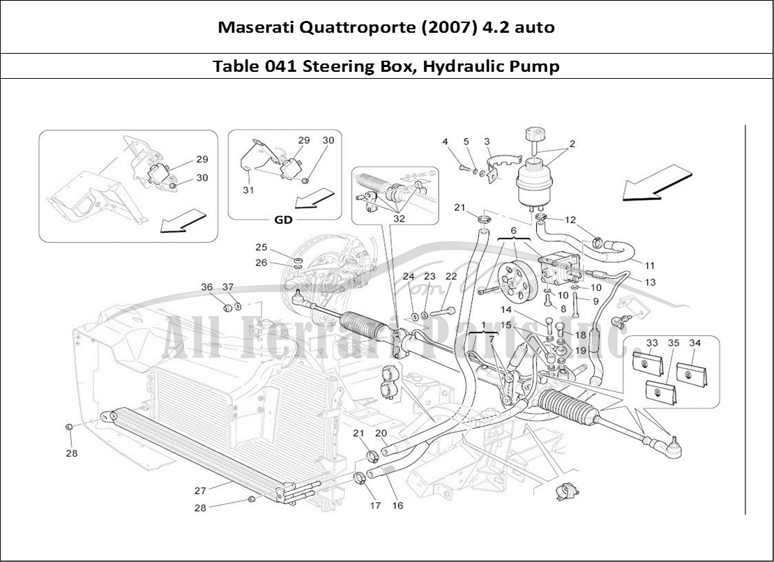 Ferrari Parts Maserati QTP. (2007) 4.2 auto Page 041 Steering Box And Hydrauli