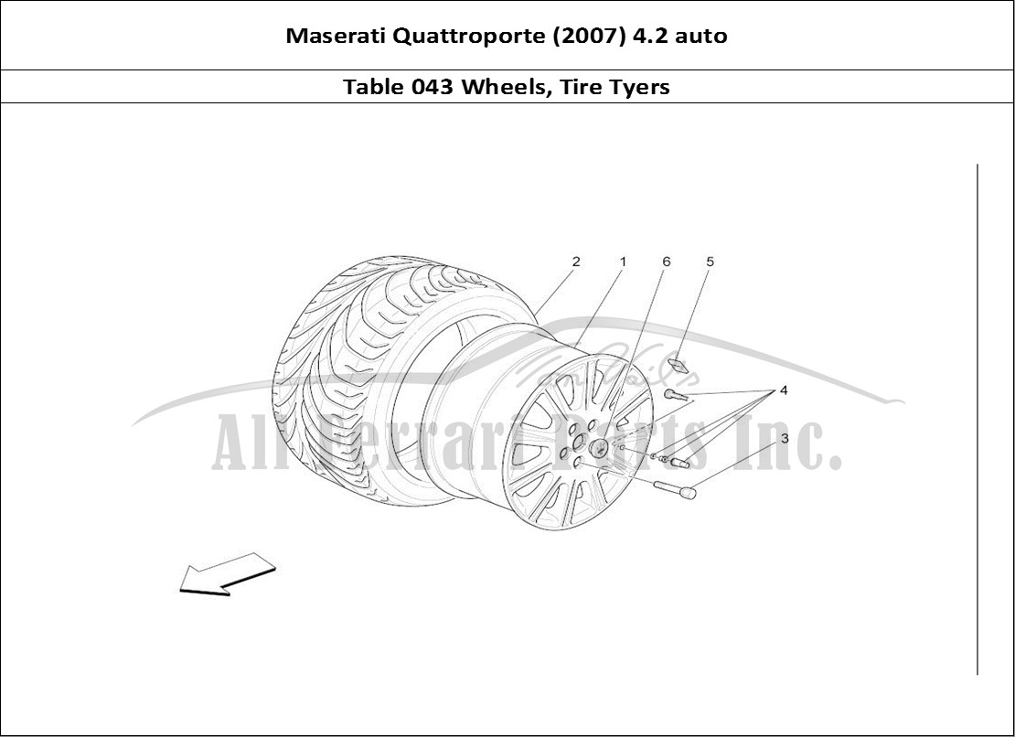Ferrari Parts Maserati QTP. (2007) 4.2 auto Page 043 Wheels And Tyres