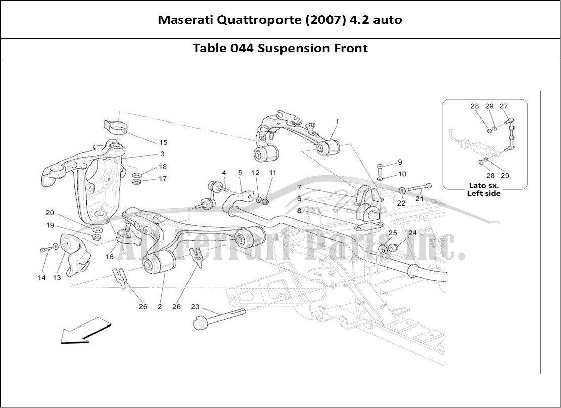 Ferrari Parts Maserati QTP. (2007) 4.2 auto Page 044 Front Suspension