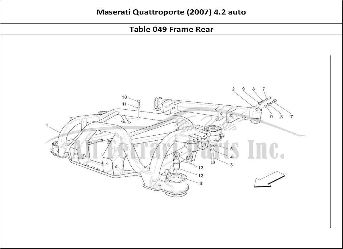 Ferrari Parts Maserati QTP. (2007) 4.2 auto Page 049 Rear Chassis