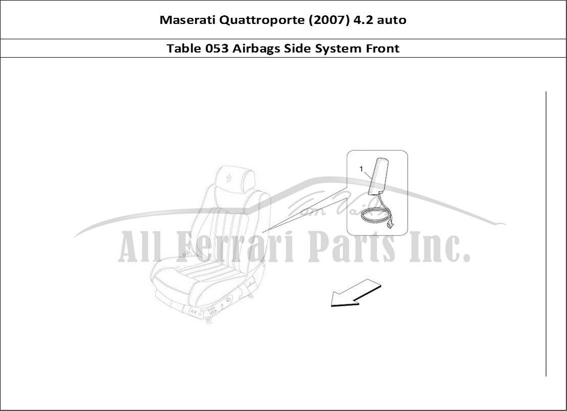 Ferrari Parts Maserati QTP. (2007) 4.2 auto Page 053 Front Side Bag System