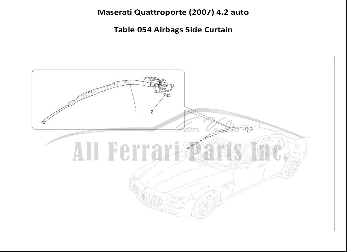 Ferrari Parts Maserati QTP. (2007) 4.2 auto Page 054 Window Bag System
