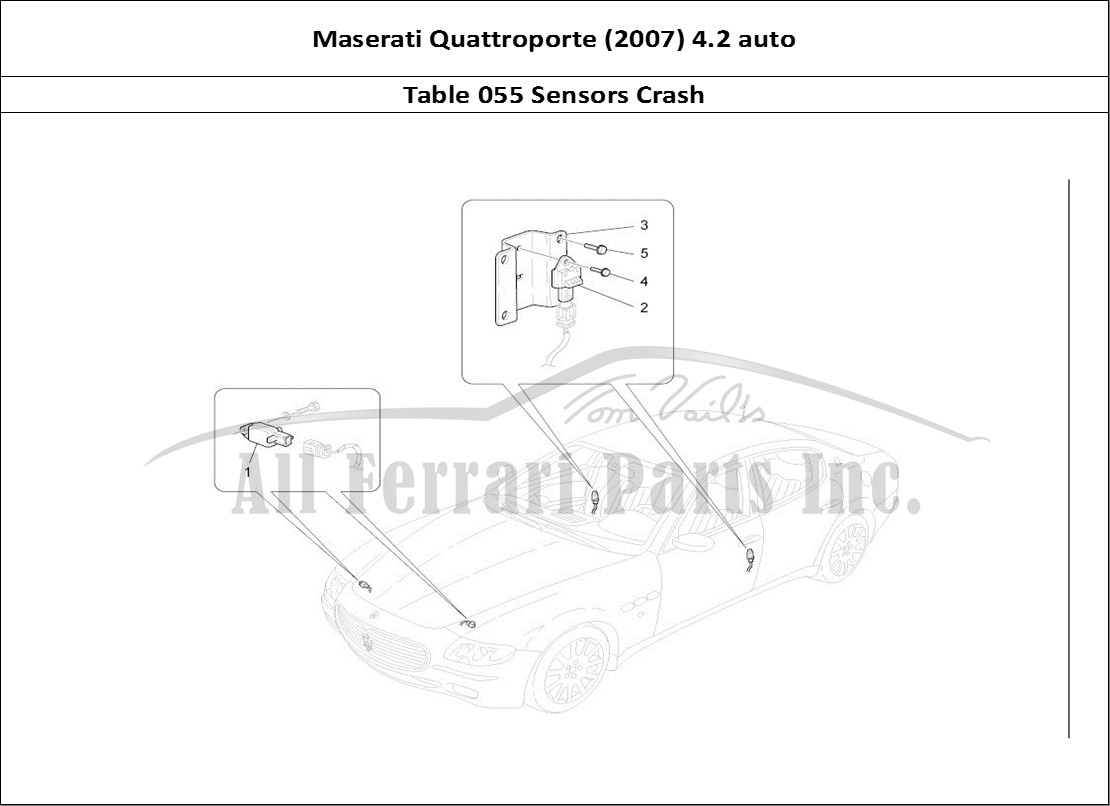 Ferrari Parts Maserati QTP. (2007) 4.2 auto Page 055 Crash Sensors