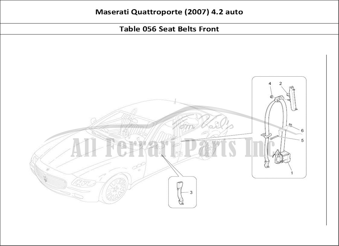 Ferrari Parts Maserati QTP. (2007) 4.2 auto Page 056 Front Seatbelts