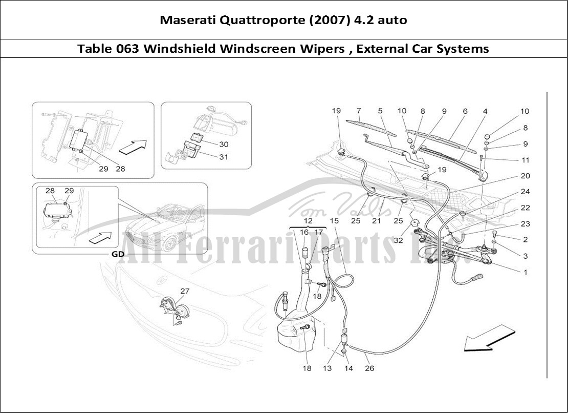 Ferrari Parts Maserati QTP. (2007) 4.2 auto Page 063 External Vehicle Devices