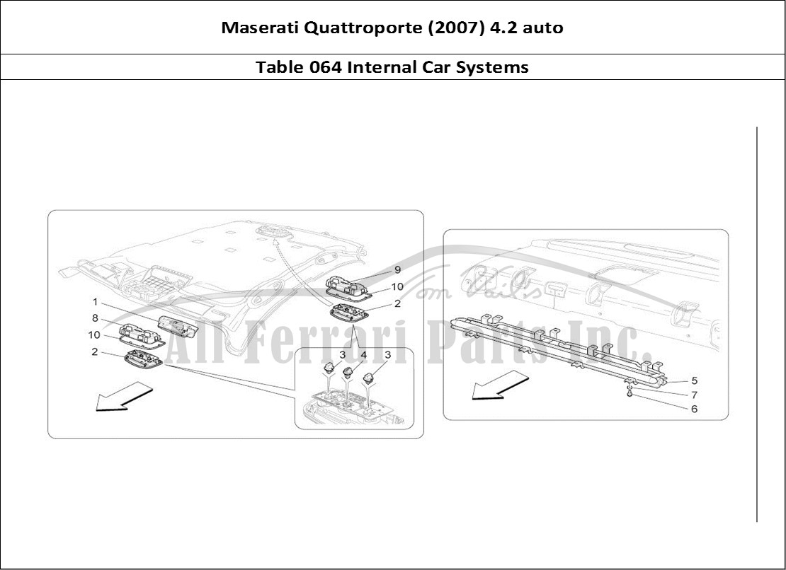 Ferrari Parts Maserati QTP. (2007) 4.2 auto Page 064 Internal Vehicle Devices