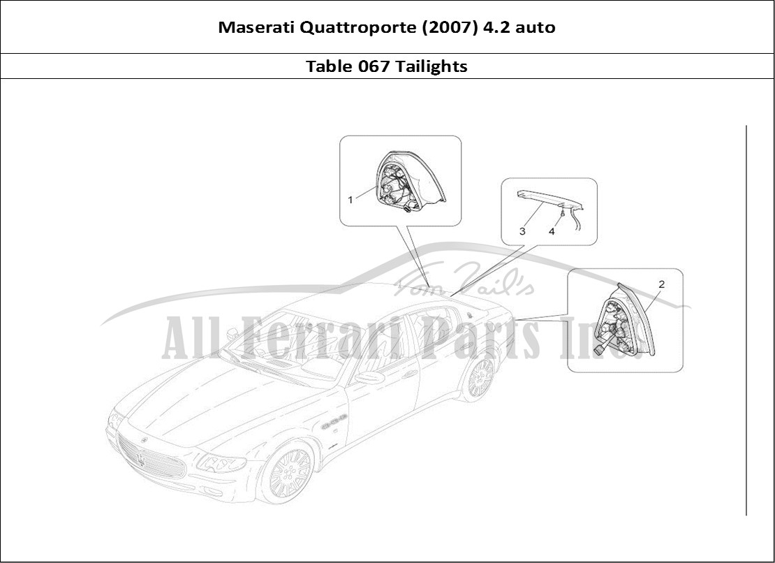Ferrari Parts Maserati QTP. (2007) 4.2 auto Page 067 Taillight Clusters