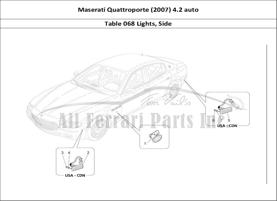 Ferrari Parts Maserati QTP. (2007) 4.2 auto Page 068 Side Light Clusters