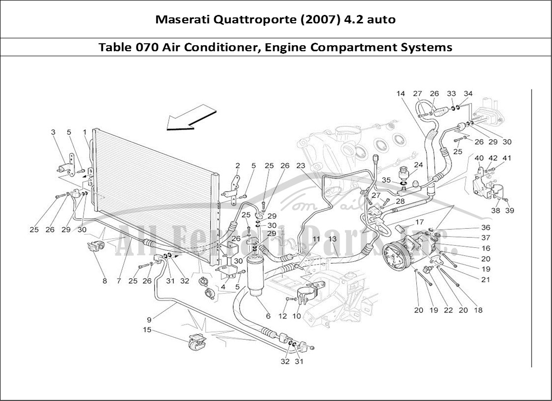 Ferrari Parts Maserati QTP. (2007) 4.2 auto Page 070 A/c Unit: Engine Compartm