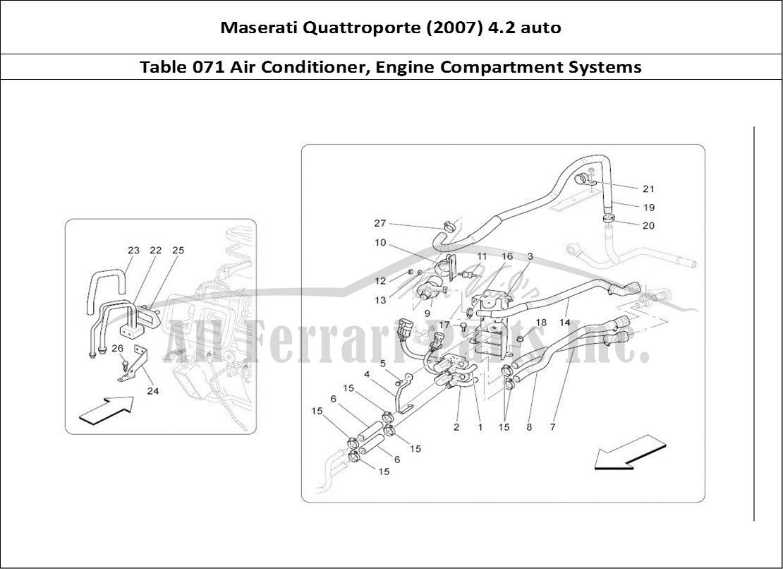 Ferrari Parts Maserati QTP. (2007) 4.2 auto Page 071 A/c Unit: Engine Compartm