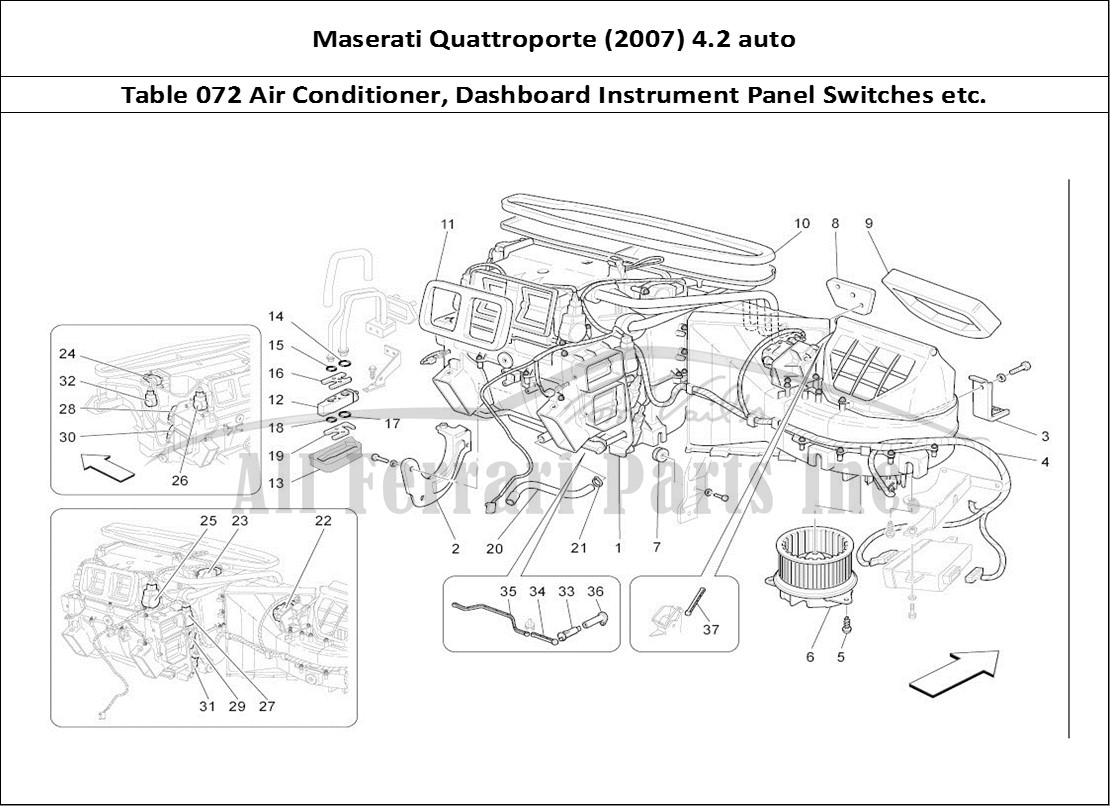 Ferrari Parts Maserati QTP. (2007) 4.2 auto Page 072 A/c Unit: Dashboard Devic