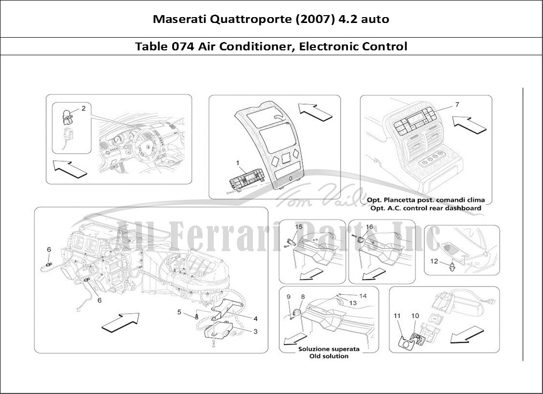 Ferrari Parts Maserati QTP. (2007) 4.2 auto Page 074 A/c Unit: Electronic Cont