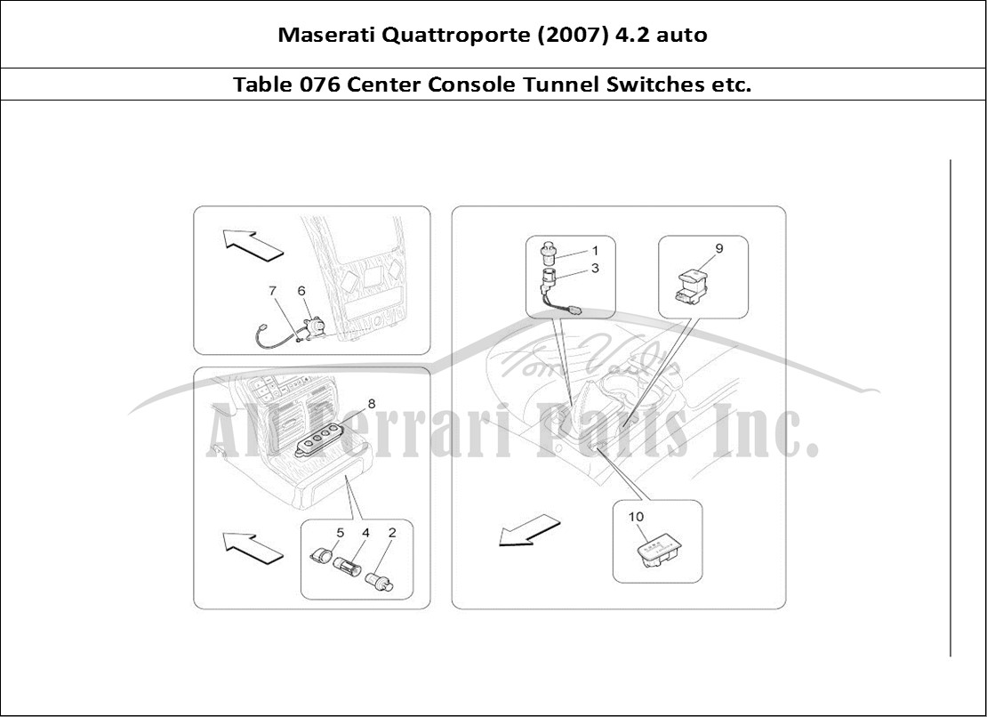 Ferrari Parts Maserati QTP. (2007) 4.2 auto Page 076 Centre Console Devices