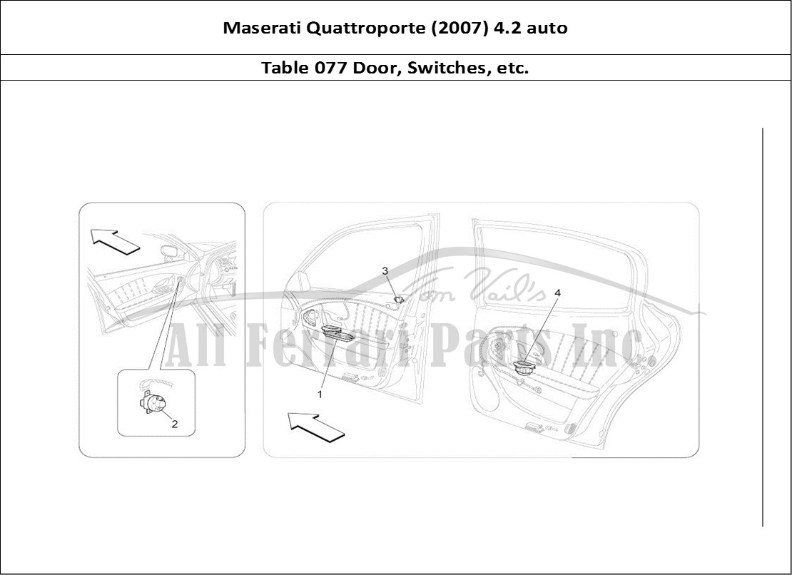 Ferrari Parts Maserati QTP. (2007) 4.2 auto Page 077 Door Devices