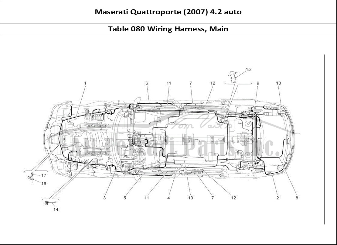Ferrari Parts Maserati QTP. (2007) 4.2 auto Page 080 Main Wiring