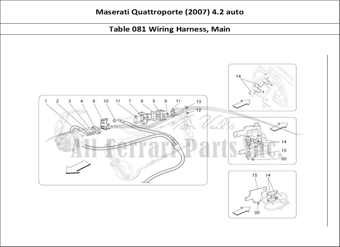 Ferrari Parts Maserati QTP. (2007) 4.2 auto Page 081 Main Wiring