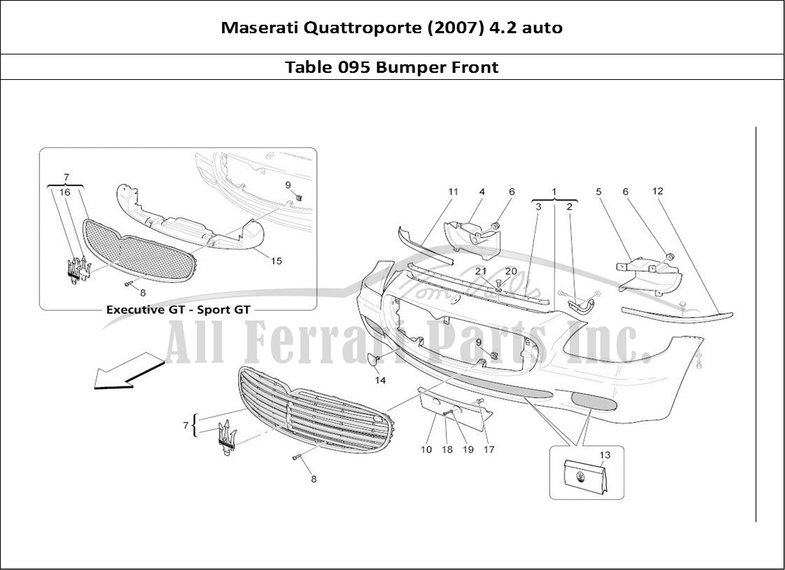 Ferrari Parts Maserati QTP. (2007) 4.2 auto Page 095 Front Bumper