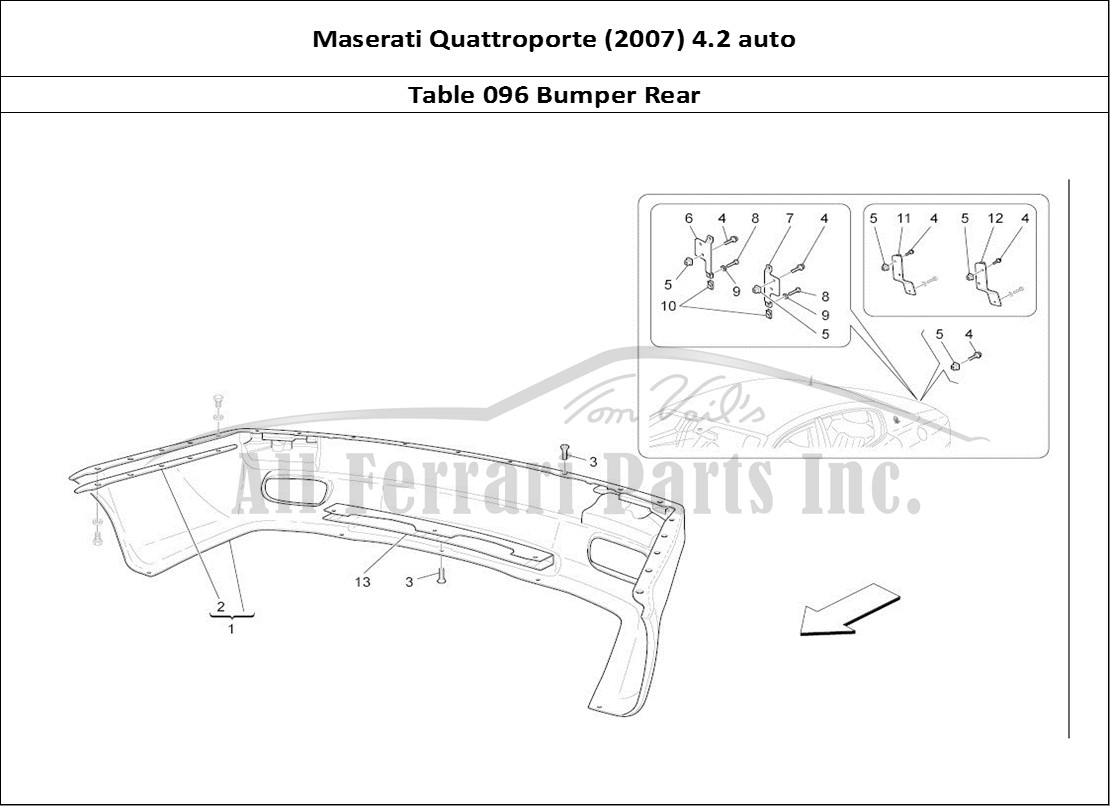 Ferrari Parts Maserati QTP. (2007) 4.2 auto Page 096 Rear Bumper