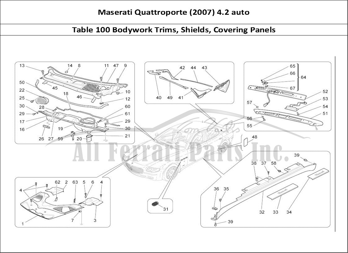 Ferrari Parts Maserati QTP. (2007) 4.2 auto Page 100 Shields, Trims And Coveri