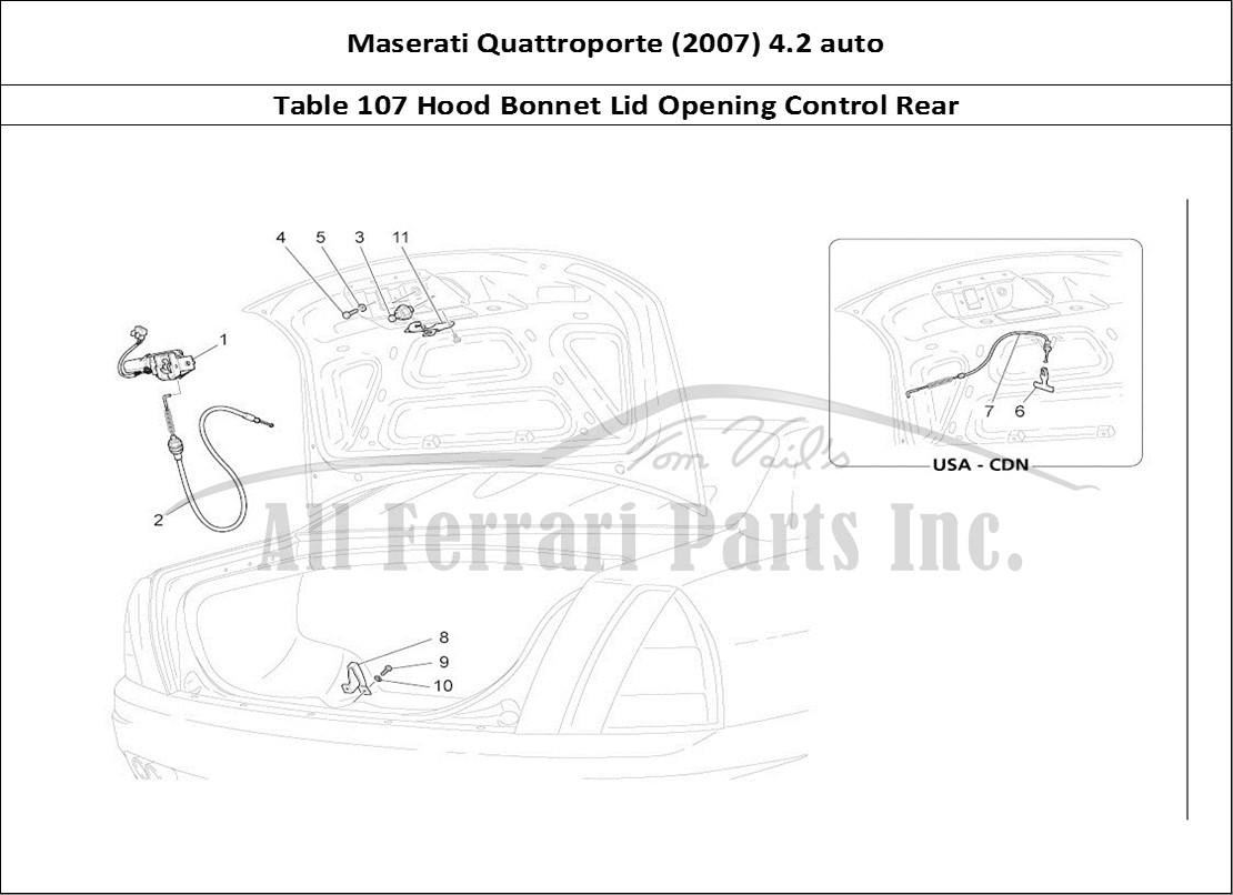 Ferrari Parts Maserati QTP. (2007) 4.2 auto Page 107 Rear Lid Opening Control