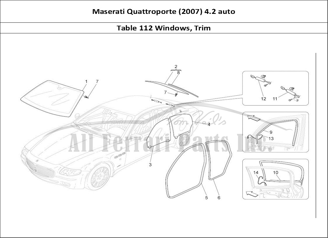 Ferrari Parts Maserati QTP. (2007) 4.2 auto Page 112 Windows And Window Strips