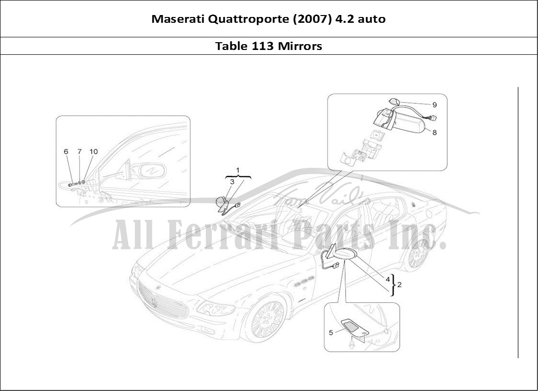 Ferrari Parts Maserati QTP. (2007) 4.2 auto Page 113 Internal And External Rea