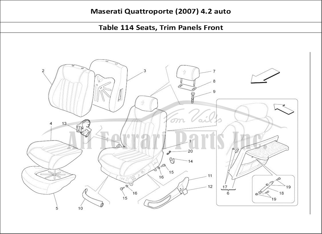 Ferrari Parts Maserati QTP. (2007) 4.2 auto Page 114 Front Seats: Trim Panels