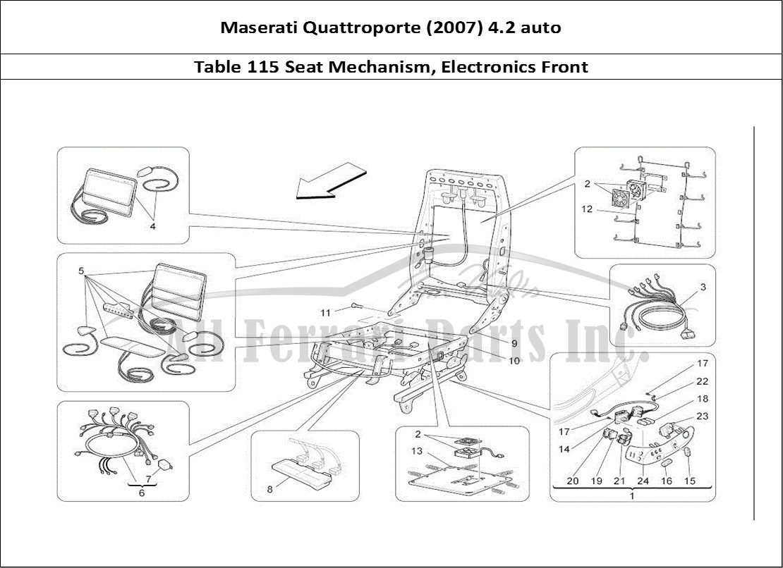 Ferrari Parts Maserati QTP. (2007) 4.2 auto Page 115 Front Seats: Mechanics An
