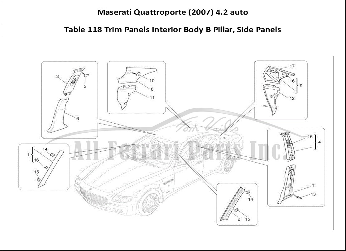 Ferrari Parts Maserati QTP. (2007) 4.2 auto Page 118 Passenger Compartment B P