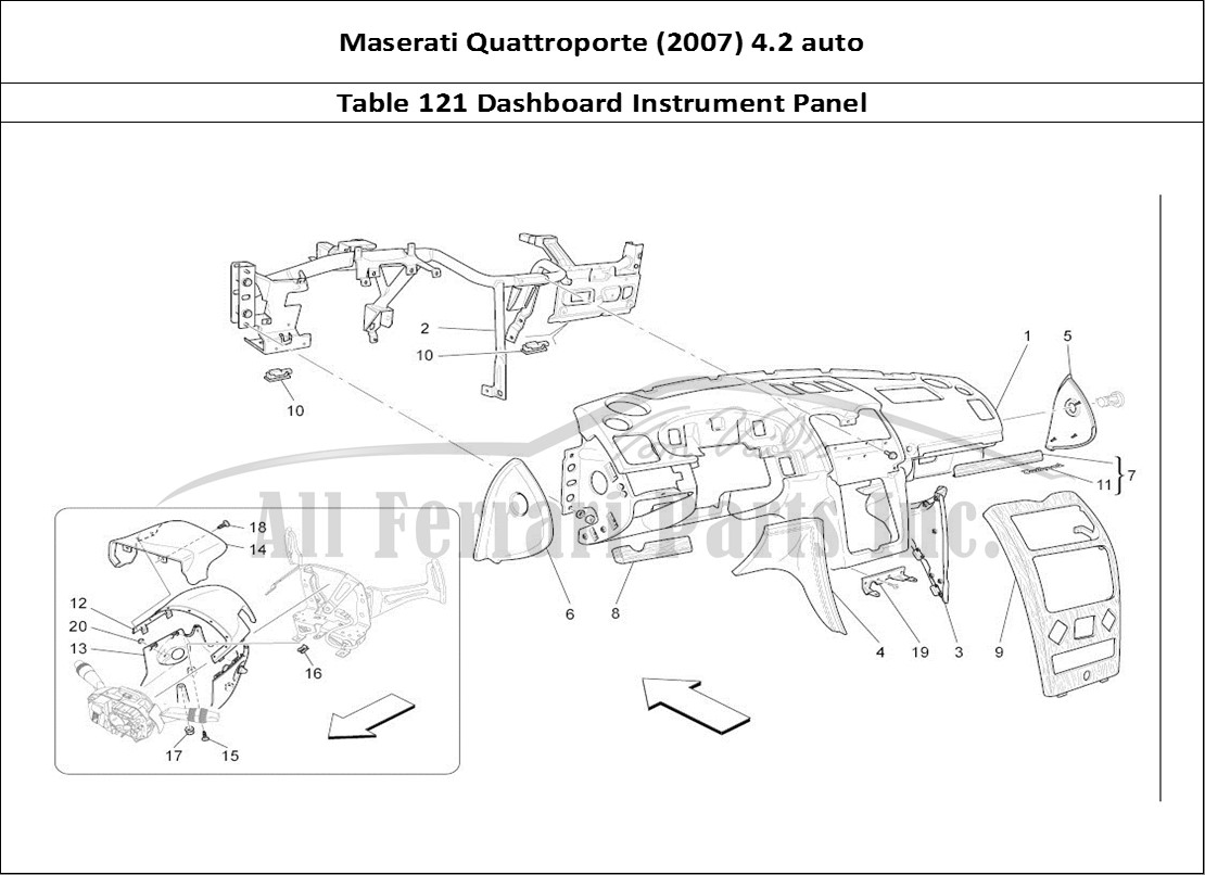 Ferrari Parts Maserati QTP. (2007) 4.2 auto Page 121 Dashboard Unit