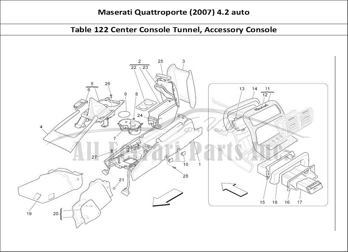 Ferrari Parts Maserati QTP. (2007) 4.2 auto Page 122 Accessory Console And Cen