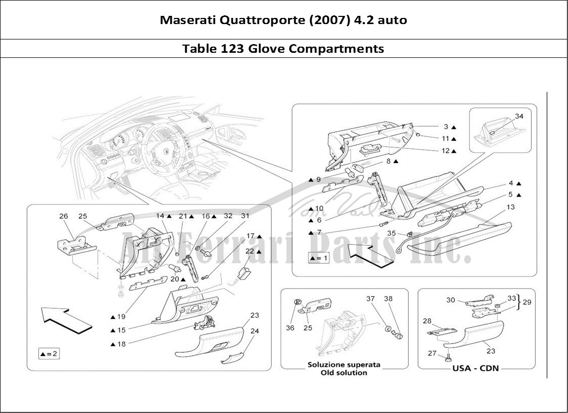 Ferrari Parts Maserati QTP. (2007) 4.2 auto Page 123 Glove Compartments