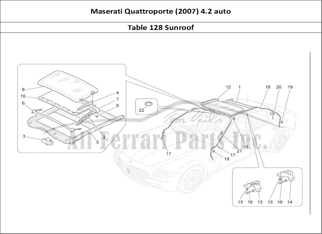 Ferrari Parts Maserati QTP. (2007) 4.2 auto Page 128 Sunroof