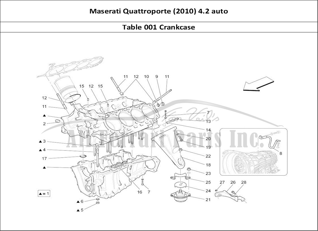 Ferrari Parts Maserati QTP. (2010) 4.2 auto Page 001 Crankcase