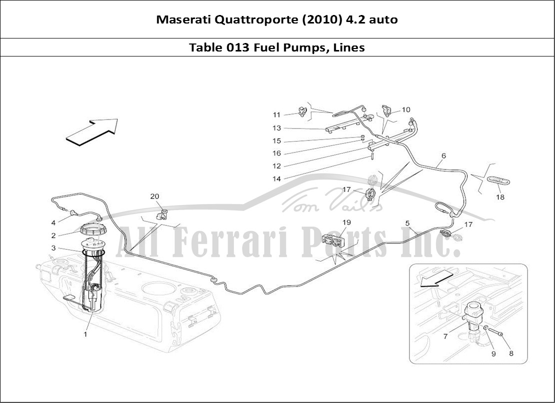 Ferrari Parts Maserati QTP. (2010) 4.2 auto Page 013 Fuel Pumps And Connectio