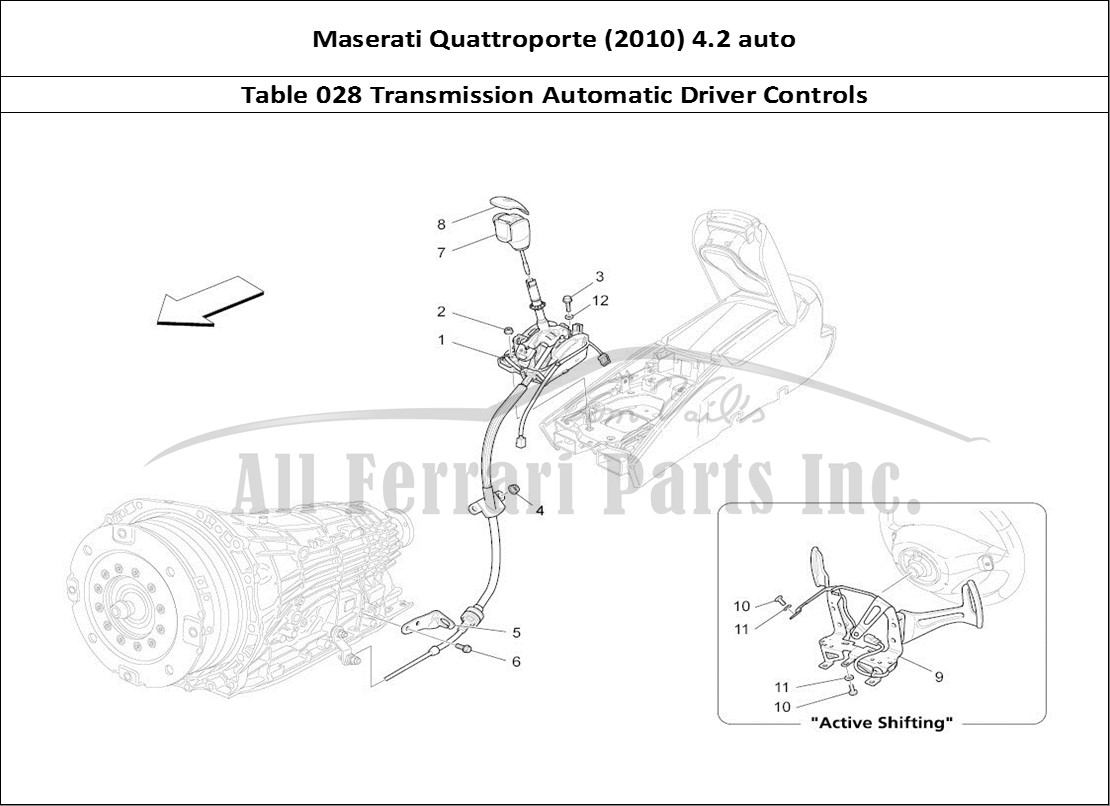 Ferrari Parts Maserati QTP. (2010) 4.2 auto Page 028 Driver Controls For Auto