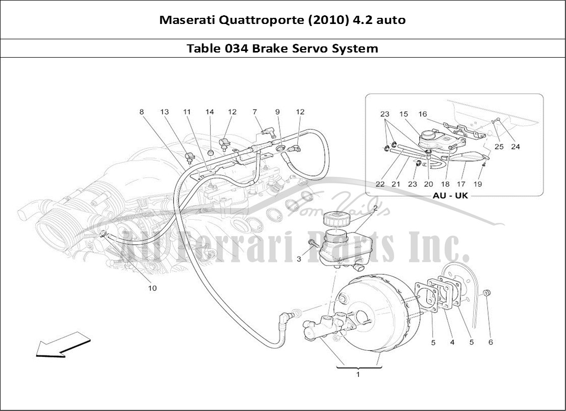 Ferrari Parts Maserati QTP. (2010) 4.2 auto Page 034 Brake Servo System