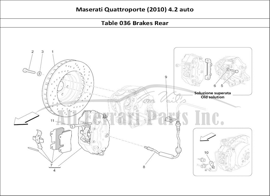 Ferrari Parts Maserati QTP. (2010) 4.2 auto Page 036 Braking Devices On Rear