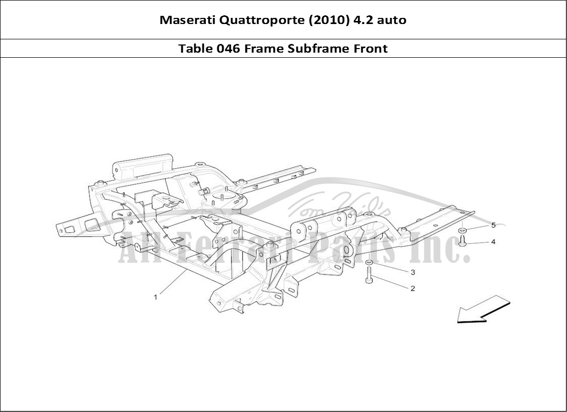 Ferrari Parts Maserati QTP. (2010) 4.2 auto Page 046 Front Underchassis