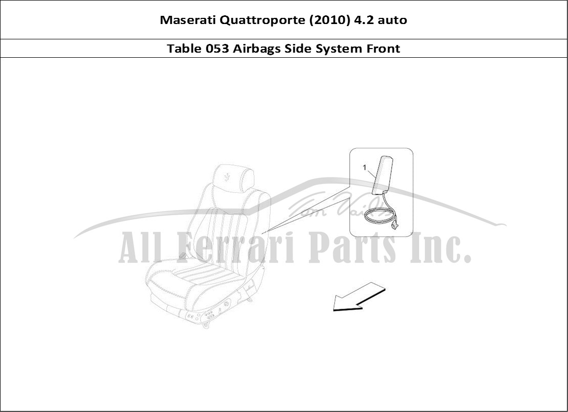 Ferrari Parts Maserati QTP. (2010) 4.2 auto Page 053 Front Side Bag System