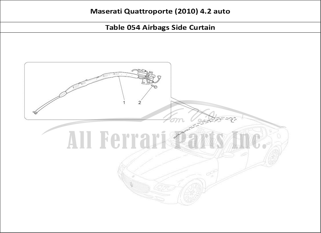 Ferrari Parts Maserati QTP. (2010) 4.2 auto Page 054 Window Bag System