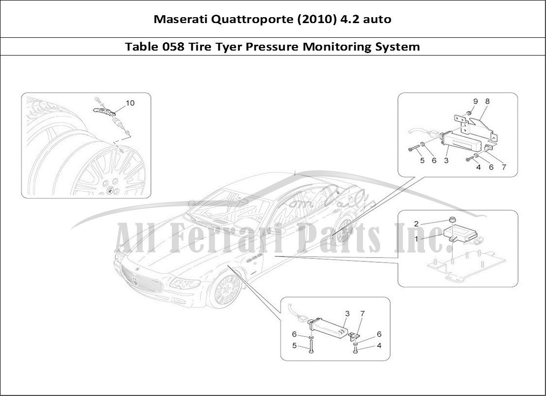 Ferrari Parts Maserati QTP. (2010) 4.2 auto Page 058 Tyre Pressure Monitoring