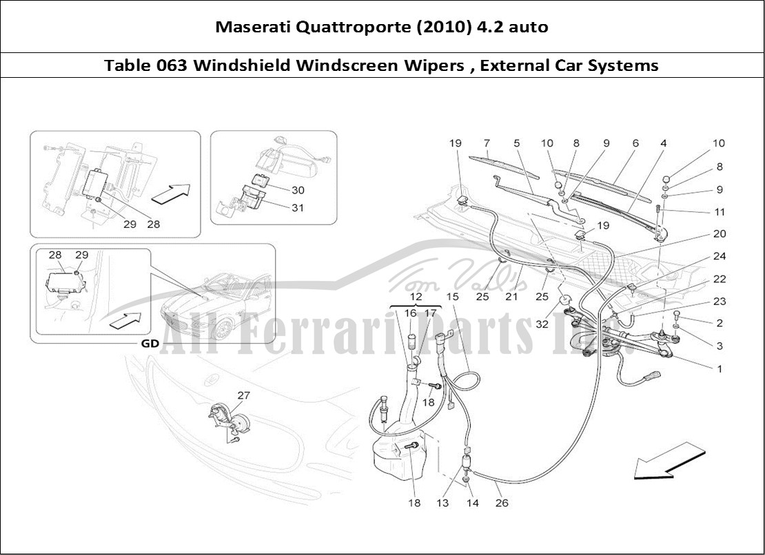 Ferrari Parts Maserati QTP. (2010) 4.2 auto Page 063 External Vehicle Devices