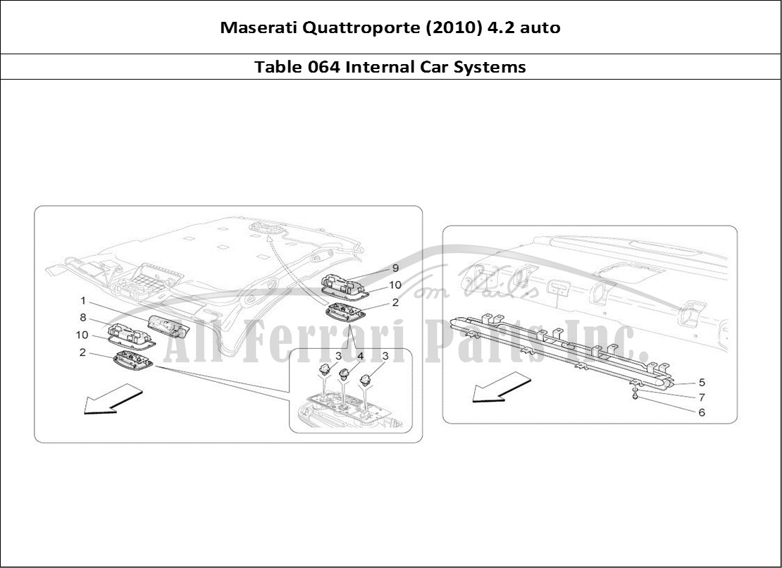 Ferrari Parts Maserati QTP. (2010) 4.2 auto Page 064 Internal Vehicle Devices