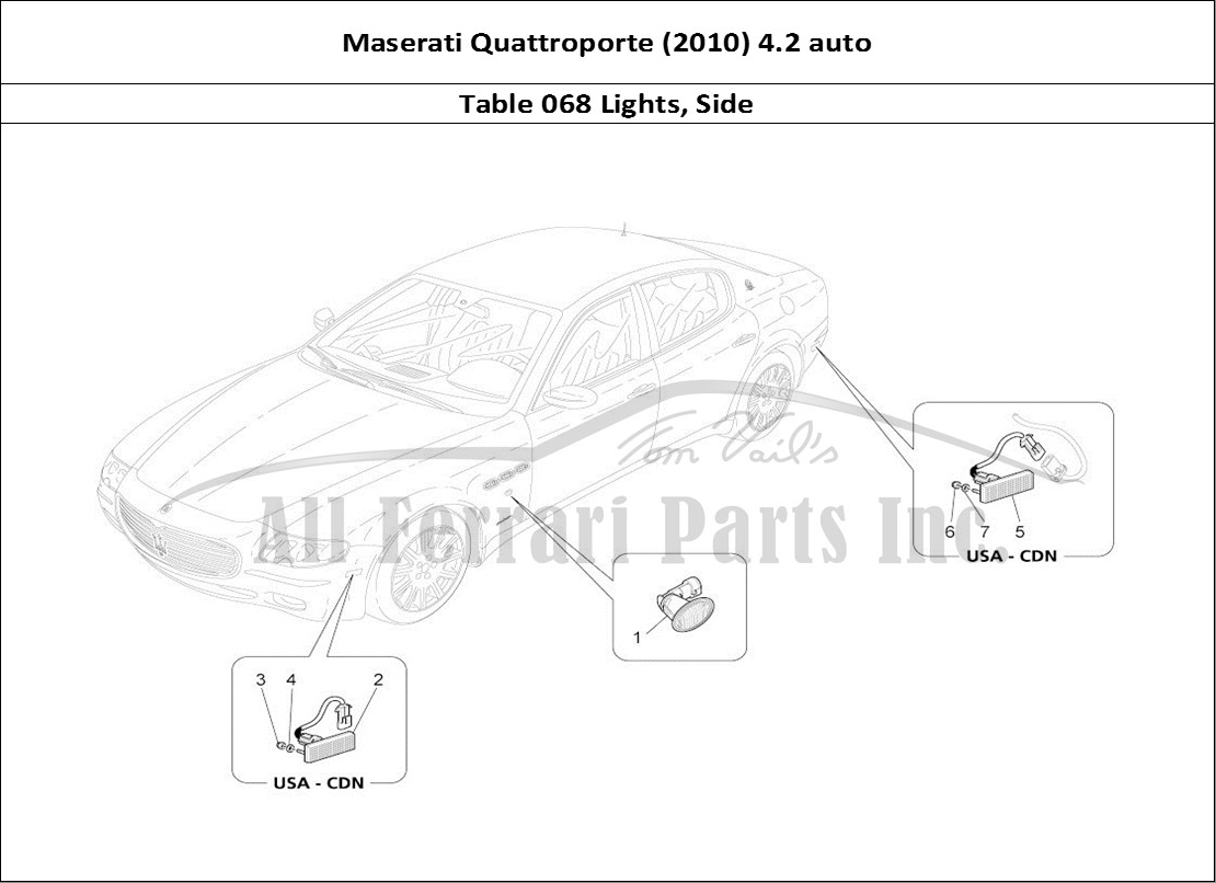 Ferrari Parts Maserati QTP. (2010) 4.2 auto Page 068 Side Light Clusters