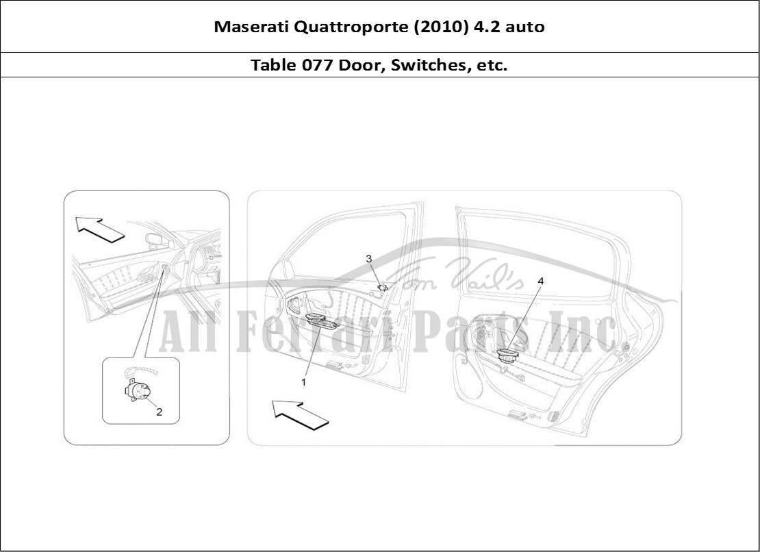 Ferrari Parts Maserati QTP. (2010) 4.2 auto Page 077 Door Devices