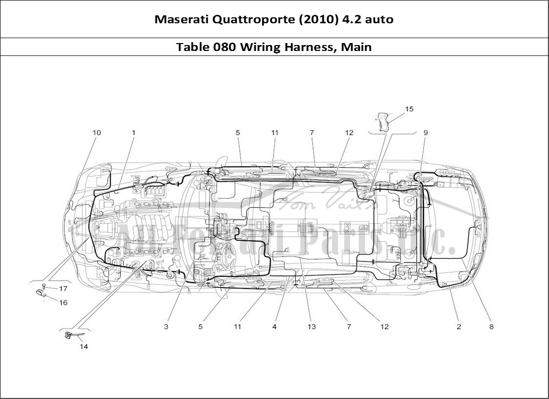 Ferrari Parts Maserati QTP. (2010) 4.2 auto Page 080 Main Wiring