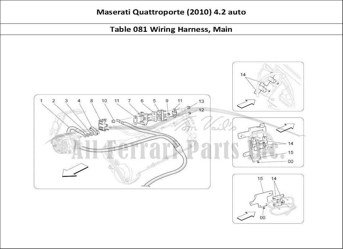 Ferrari Parts Maserati QTP. (2010) 4.2 auto Page 081 Main Wiring