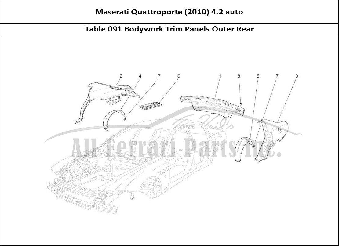 Ferrari Parts Maserati QTP. (2010) 4.2 auto Page 091 Bodywork And Rear Outer