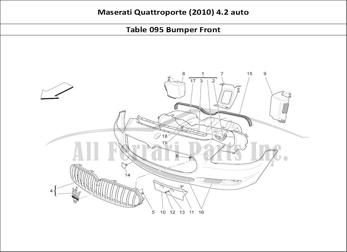 Ferrari Parts Maserati QTP. (2010) 4.2 auto Page 095 Front Bumper